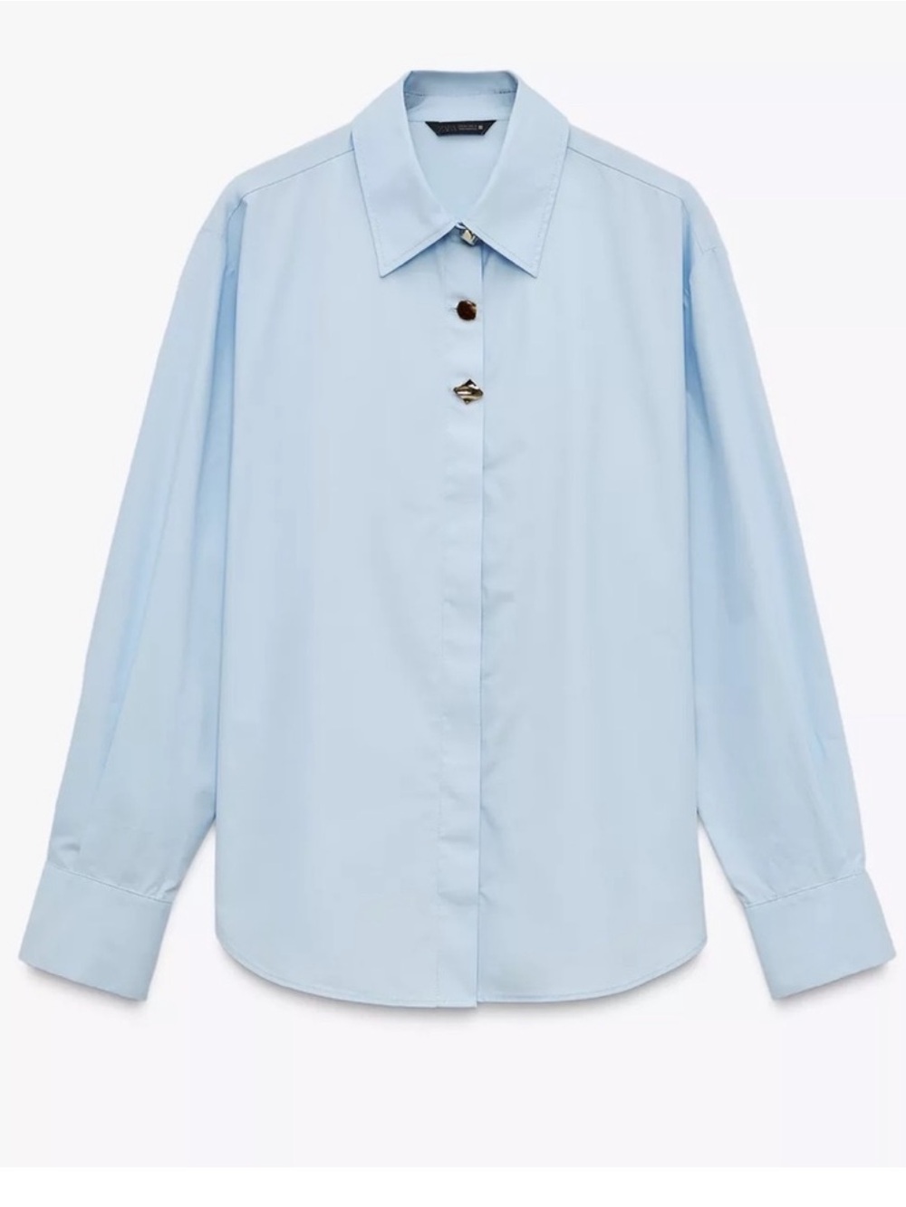 Zara Light Blue Button-Up Shirt